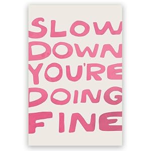 Daily Reminder Positive Canvas pink Wall Art Affirmations pink wall decor Slow Down Youre Doing Fine Dorm Wall