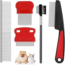 Thursday April Pack of 5 Tear Stain Remover Double-Sided Dog Eye Comb Brush Flea Combs Pet Care Multi-Purpose Tool for Cats and Dogs Care Comb