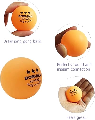 Miniatura 4 de Pelotas de ping pong de 3 estrellas a granel resistentes para entrenamiento avanzado, más de 40 pelotas de tenis de mesa, paquete de 100 (naranja)