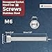 Kozelo 10pcs Socket Head Cap Screws - [M6-1 x 50mm] 304 Stainless Steel Allen Socket Drive for Electrical Motor 3D Printing Fan Engine Replacement Use, Silver