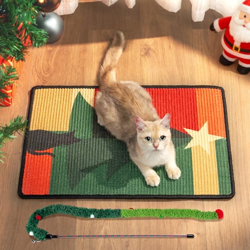 Conlun Cat Scratcher Mat,Sisal Cat Scratch Pad,Horizontal Floor Cat Scratching