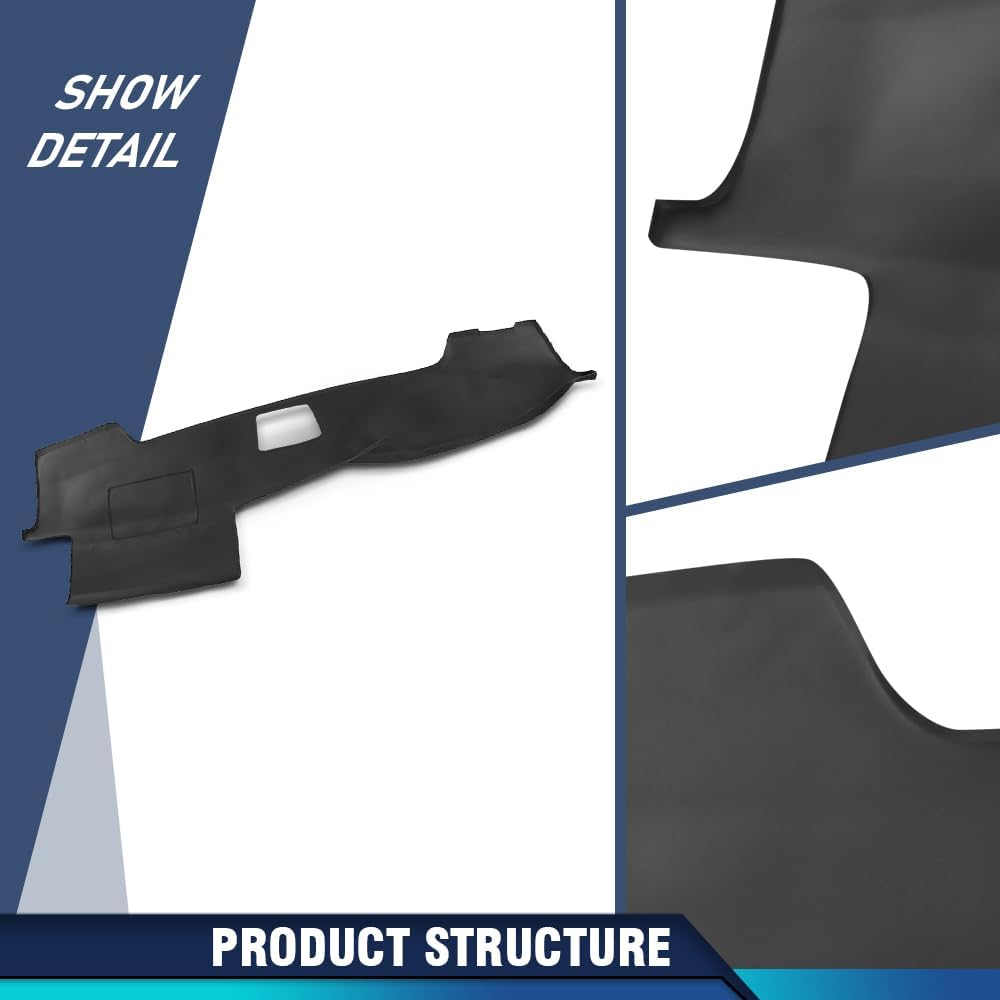 PIT66 TPE Dash Bezel Cover, Compatible with Toyota 4Runner 2003 2004 2005 2006 2007 2008 2009 Dashboard Instrument Panel Black Plastic