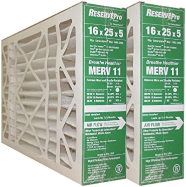 GeneralAire # 4541 MERV 11 for # GF 4511 ReservePro 16x25x5 furnace filter, Actual Size:15 5/8" x 24 3/16" x 4 15/16" Case of 2 Filters- MEASURE CAREFULLY BEFORE ORDERING !