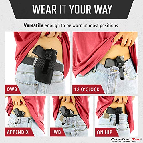 Comforttac Gun Holster For Men & Women - Right-Handed, Medium (Size 3) Concealed Carry Holster - Wear Inside (Iwb) Or Outside (Owb) The Waistband - Gun Accessories #TOP4