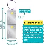 Support d'étiquette de bagage de croisière 8 pcs, pour essentiels de navire, compatible avec toutes les compagnies, étiquettes en PVC transparentes avec fermeture éclair & boucles en acier pour valises de voyage