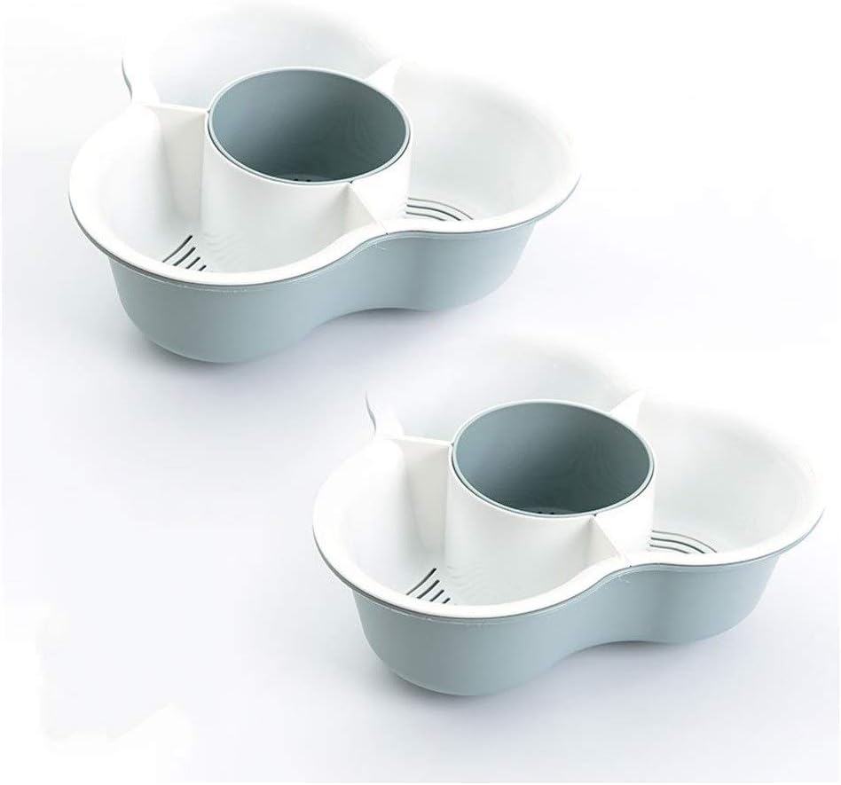 Colander Set of 2, Plastic Colanders, Perforated Strainer for Kitchen Pasta/Vegetable/Rice/Fruit/Food(A)