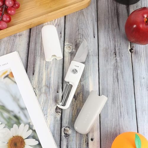 Image of 2-in-1 Fruit Knife & Peeler | Portable Folding Paring Knife with Stainless Steel Blade | Compact Travel Kitchen Tool | Vegetable & Fruit Cutter with Safety Cover