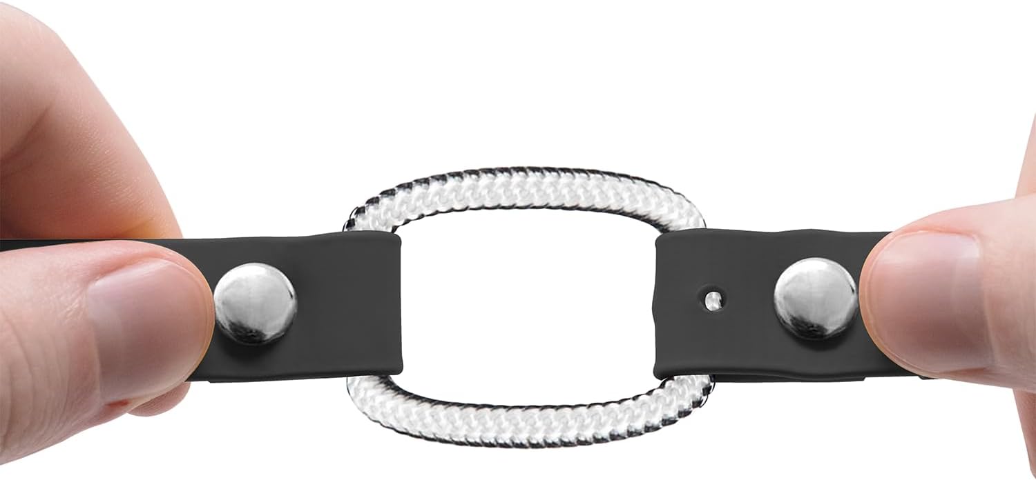 Educator Small Dog Mini Double Bungee Dog Collar, Biothane, Waterproof, Odorproof, Metal Buckle and D Ring with Two Comfort Loops, Adjustable for Custom Fit, 3/4-Inch, Black