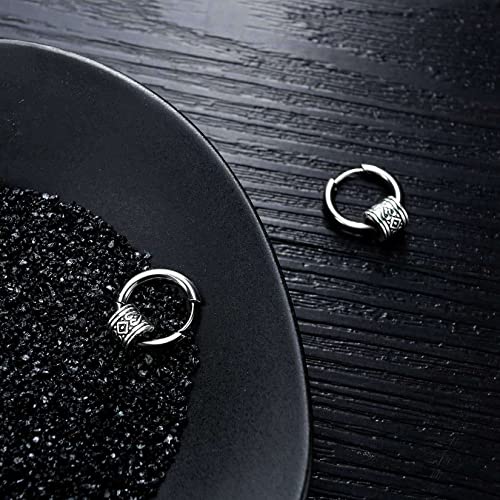 Brincos De Argola De Prata De Aço Inoxidável Vintage, Brincos Masculinos De Argolas Huggie, Joias