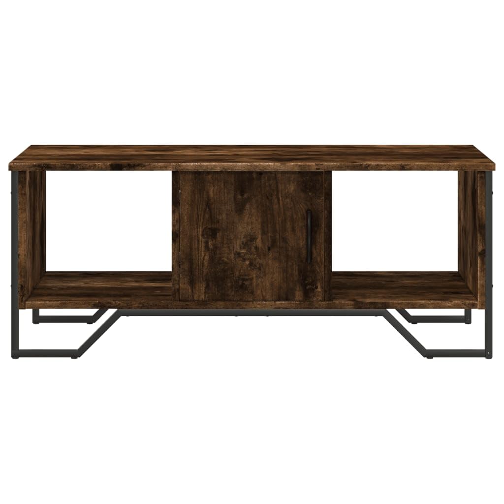 Mesa de café roble 100 x 51 x 40 cm de madera con marco resistente y mucho espacio de almacenamiento para muebles de sala de estar