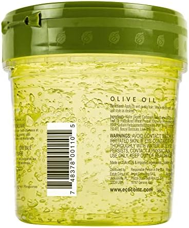 Ecostyle Olive Oil Styling Gel, Green, All Day Hold, Alcohol Free, Paraben Free, Sulphate Free, No Flaking, Anti-Itch, 236 ml