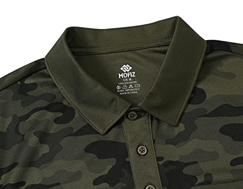 MoFiz Men's Camo Polo Golf Shirt Hiking Dry Fit Short Sleeve T-Shirts Pique Collared Polo Jersey4