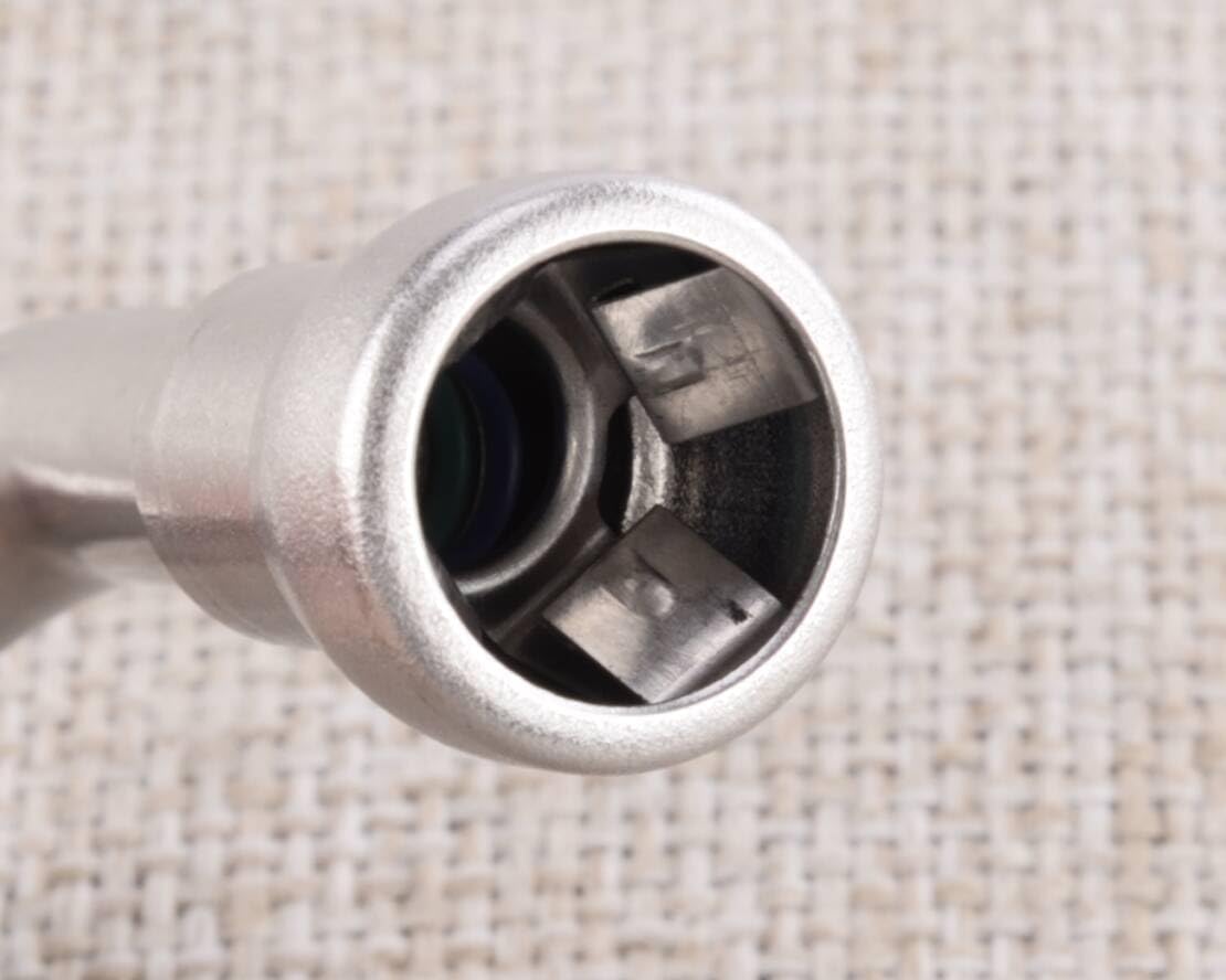 2Pcs Silver 90 Degree 7.89 Car Heavy Duty Push Lock Stainless Steel Fuel Line Hose Pipe Connector Quick Connect Oil Cooler Adapter