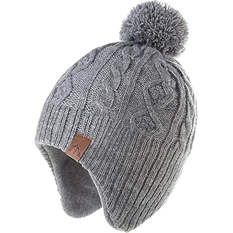 LMLALML Boys Winter Hat Earflap Knitted Beanie for Kids Warm Fleece Lined Thicken Hat for Baby Cover