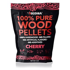 Kona 100% Cherry Smoker Pellets, Intended for Ninja Woodfire Outdoor Grill, 2 lb Resealable Bag