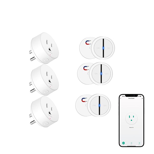 Greencycle Smart Wireless Remote Control Outlet Plug WiFi Outlets for Household On Off Smart Outlets Switch Compatible with