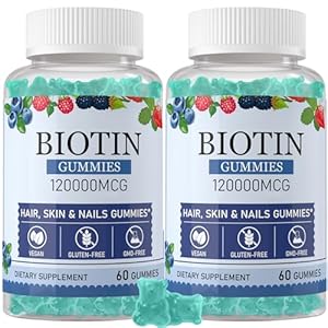 Herodianow Biotin Gummies with 20,000 mcg,Biotin Gummy for Healthy Hair, Skin & Nail-100,000 mcg Collagen Biotin Gummies for Women & Men-Hair Growth Gummies with Biotin(Vitamin B7)-120 Counts(2 Pack)
