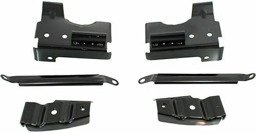 Miniatura 6 de Parachoques delantero de acero cromado con soportes + cenefa inferior imprimada + luces antiniebla lado derecho e izquierdo de repuesto directo para