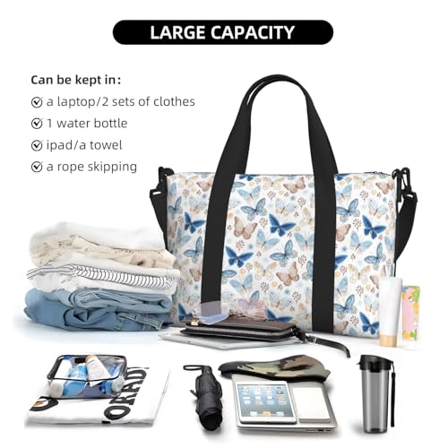 Carry On Duffle Bags Overnight Weekender Bags for Women, Butterfly print Personal Item Travel Bag, Travel Essentials Sport Gym Bag for Men Women4