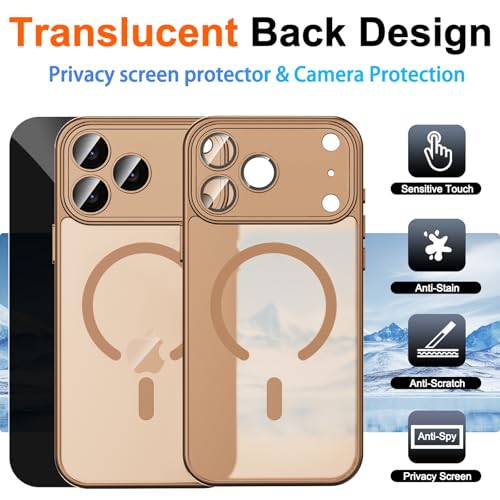 Image of for iPhone 17 Pro Max Case with Privacy Screen Protector, Brown