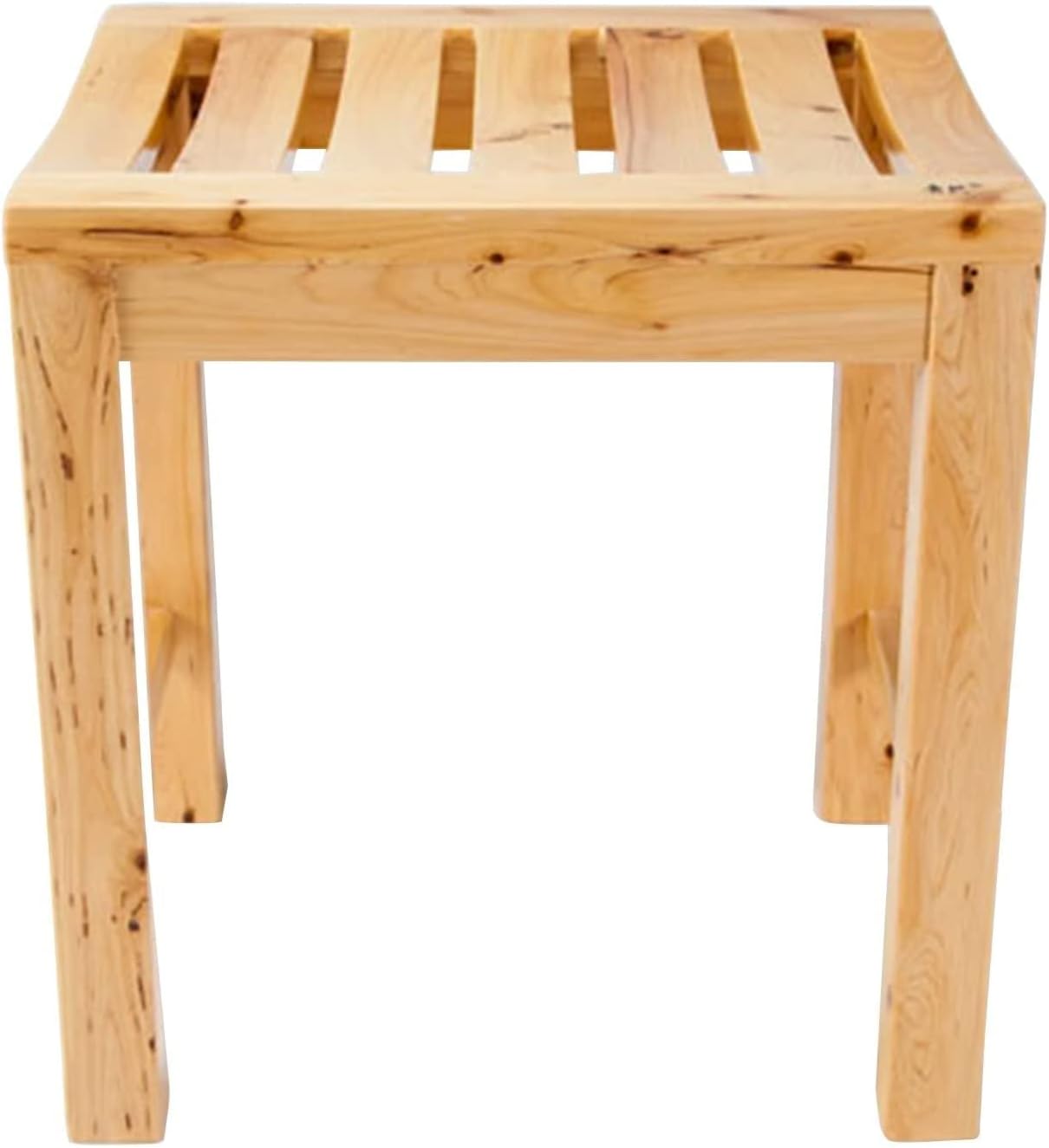 Seat Stool for Bathroom Non-Slip Bath Bench for Adults Foot Rest Shaving Stool Storage Shelf ｜Waterproof Wooden Bath Stool for Home Bathroom Living Room Decor (Size : 42x34x45cm)