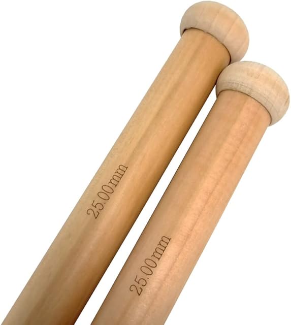 Eco-Friendly Single Point Natural Bamboo Knitting Needles 35cm x 4mm-25mm (25mm)
