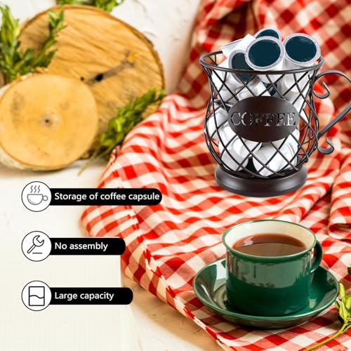 Porte-gobelet en métal Yardwe et panier de rangement pour capsules - 8