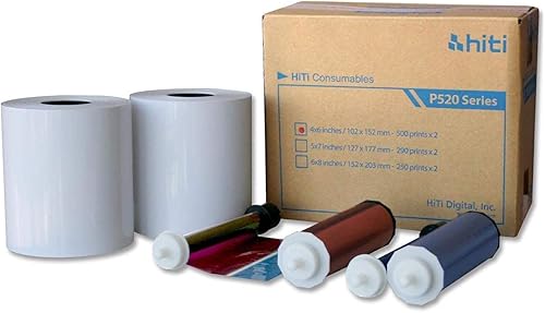 Thehomeuse S SMAZINSTAR HOKEKM HiTi 4 x 6 soportes para impresoras Hiti P525L y P520L. Kit de papel y cinta (total de 1000 impresiones de 4 x 6