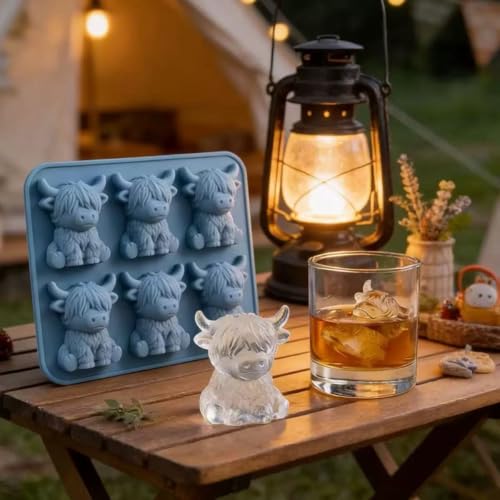 Molde de silicona para cubitos de hielo mini vaca miniatura 6