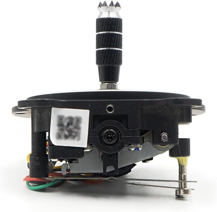 lateral view of the FrSky MC11 Gimbal, showing the internal electronics, wiring harness, and mounting points.