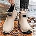 LAHUSGCB Spring and Autumn Versatile Men's Rain Shoe for Men Women Fashionable and Casual Rain Boot(Beige,8)