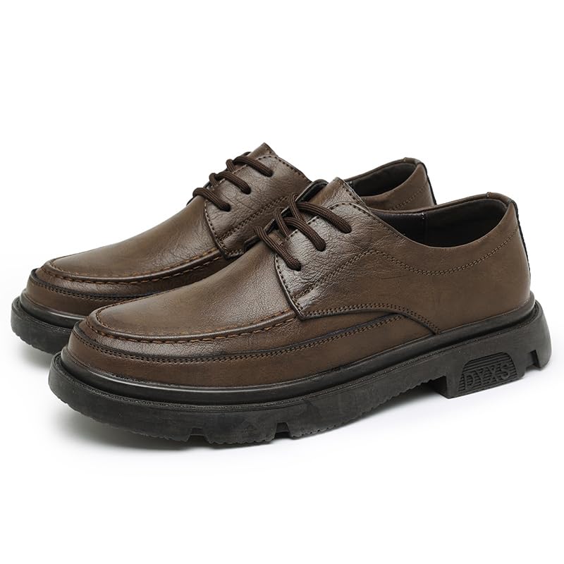 Men's Oxford Dress Shoes Genuine Leather Business Casual Waterproof Lightweight Comfortable Walking for Work Non-Slip Breathable with Cushion Adjustable Lace-Up3