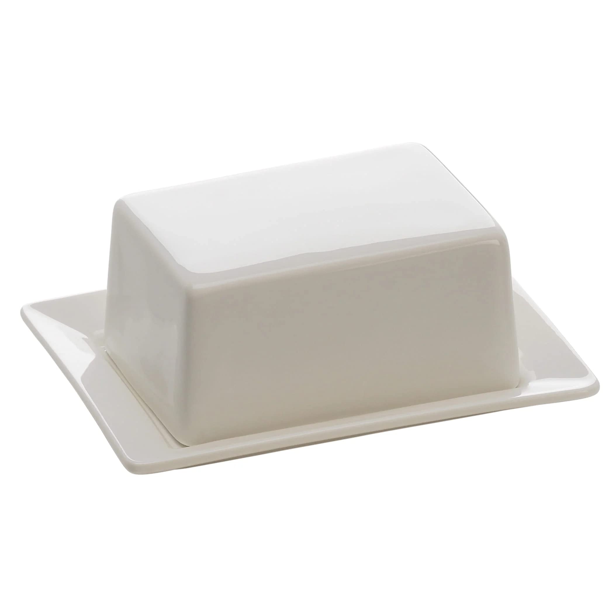 WESTCRAFT Copenhagen Small Butter Dish 125 g for Half Butter Piece, Super White Porcelain 13 x 10 cm