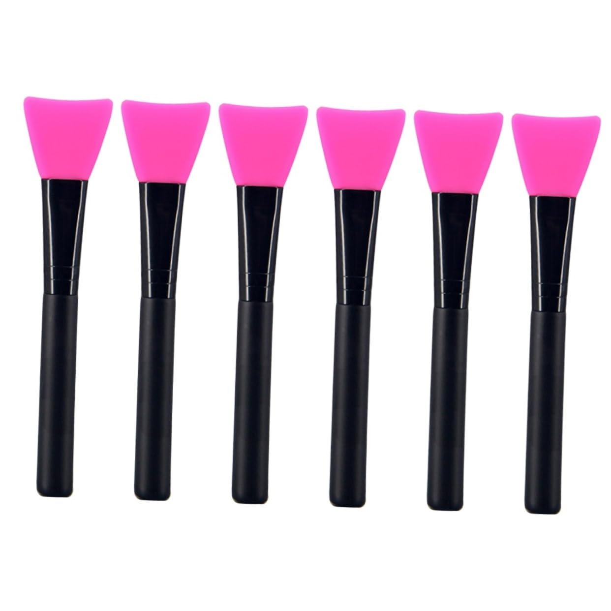 Didiseaon 6pcs Flat Head Silicone Face Mask Brush Hairless Facial Mask Applicator Tool for Sensitive Skin Professional Home Use Kit Random