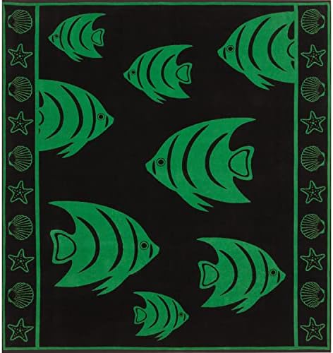 Frottee Strandtuch Tropical Fische grün XXL, 100% Baumwolle, Stra...