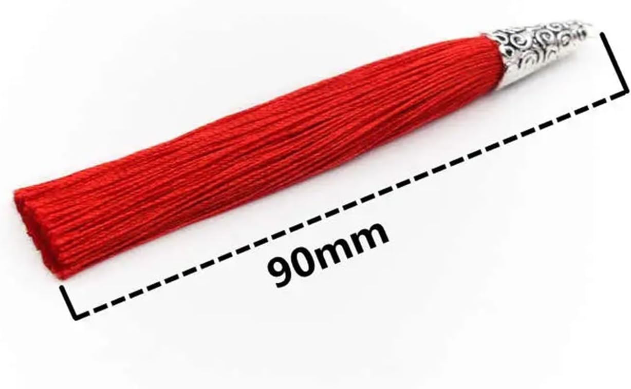 Tassels 5-15Pcs/Pack 90mm Tassel Metal Hat Accessories DIY Bookmark Pendant Home Apparel Gifts Handmade Decoration Crafts Small Hanging for Bookmarks(Color:Water Pink,Size:90mm 15PCS-LOT)
