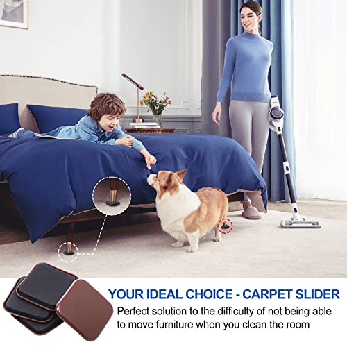 Kayzn Furniture Sliders, 12Pcs 3 Inch Square Furniture Moving Kits Carpet Sliders For Moving Furniture, Heavy Duty Furniture Movers - Protect The Carpet Surface, Easily Move Any Items #TOP4