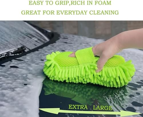 Scratch Free Chenille Microfiber Wash Mitt Car Wash Sponge for SUVs Boats — 사진 3