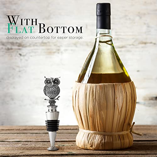 Homestia Owl Wine Bottle Stopper Cool Wine Saver For Glass Bottles, Wine Accessories Gifts For Wine Lovers Wine Cork Cute Wine Toppers #TOP3