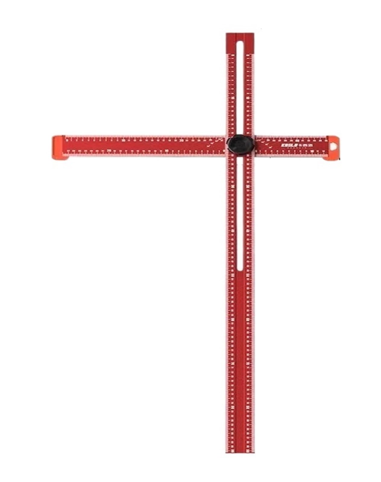 Règle de travail du bois, équerre en T réglable 2 en 1, règle d'angle, règle de marquage de type T, règle de mesure de marquage for la construction en bois(Red,90CM/35IN)