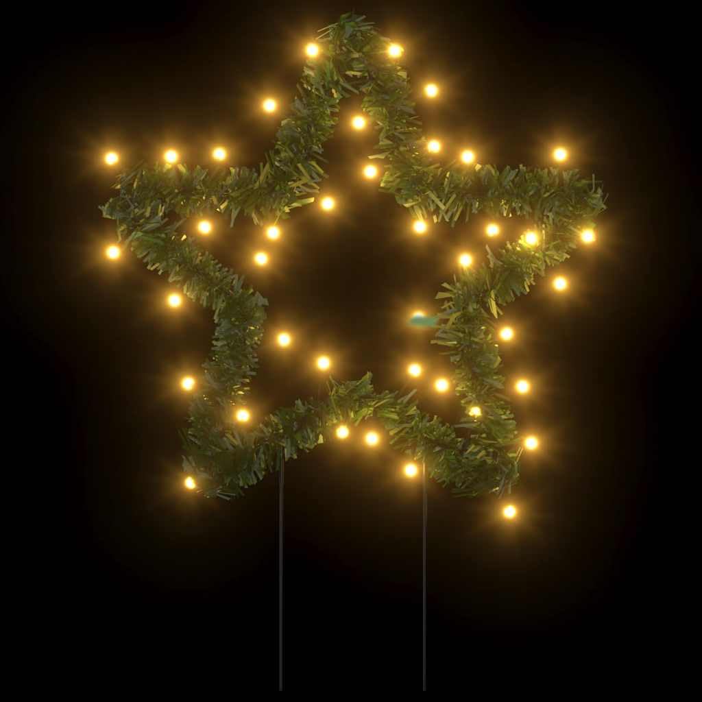 Weihnachtssterne mit Erdspießen 3 Stück 50 LEDs 29 cm warmweiß wasserdicht für Innen Außen Garten Balkon Terrasse Dekoration Weihnachtsbeleuchtung mit 8 Lichteffekten
