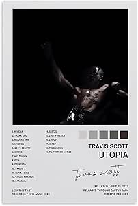 Travis Scott Poster Vintage Décoratif Sur Toile