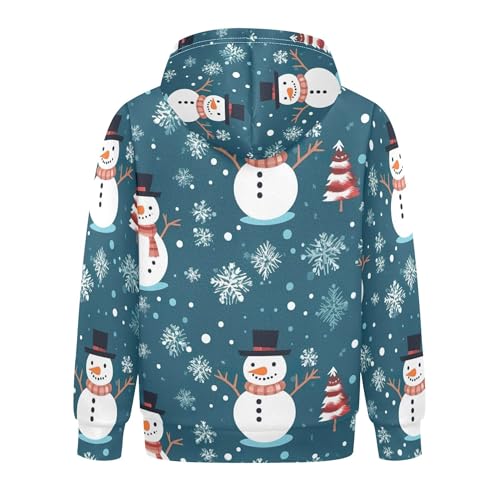 Kids Hoodies Sweaters Christmas Snowman Hooded Sweatshirts with Big Pockets for Boys Girls B04000362