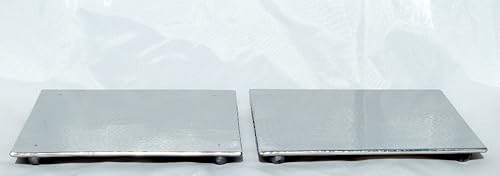 Miniatura 4 de 3SCompany Juego de salvamanteles de acero inoxidable martillado (paquete de 2) – Acabado brillante pulido – Resistente, apto para lavavajillas –