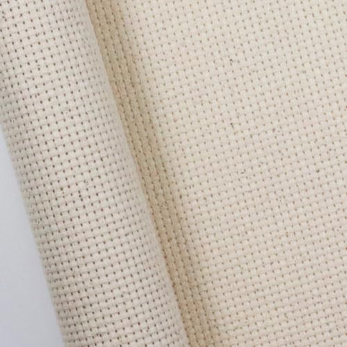 Image of KCS one Piece 19 inch x 28 inch(48cmx72cm) 11CT Counted Cotton Aida Cloth Cross Stitch Fabric (Oatmeal)