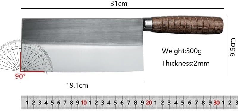 Meat Cleaver,Cleaver Knife 7.5 Inch Hand Forged Chinese Slicing Knife Kitchen Cleaver Butcher Knife Meat Vegetable Sushi Cutting Filleting Knife Chef Cooking Cutte