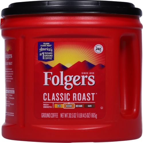 Vista 2 de Folgers Café molido clásico de tostado medio, 30.5 onzas