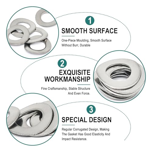 100pcs wave spring lock washer assortment kit304 stainless steel springscurved spring washers springs gasketsm6
