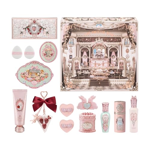 Flower Knows Jun-Forest Reverie Gift Box Set 13-Piece Beauty Kit Includes Make-up Palette Lipgloss Blush Solid Perfume Hand Cream Perfect Easter Birthday Make Up Gift