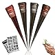 ElevaPulse Henna Braun Sommersprossen Set, 4 Natürliche Tattoo Kegel mit 44 Schablonen für Körperkunst, Temporäre Henna Farbe in Schwarz Rot Dunkelrot Braun